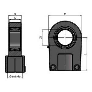 Gelenkkopf mit Innengewinde