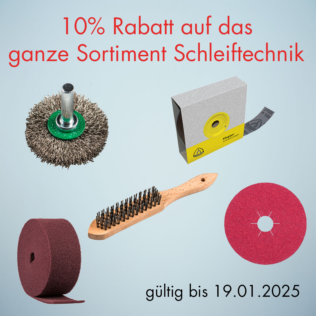 10 % Rabatt auf Schleiftechnik