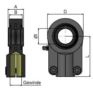 Gelenkkopf mit Innengewinde